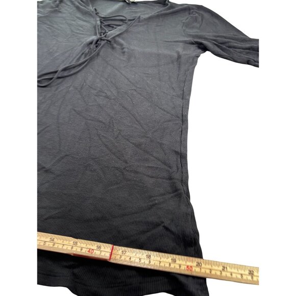 Express Black Lace-Up Tunic Top Size XL - Picture 10 of 10